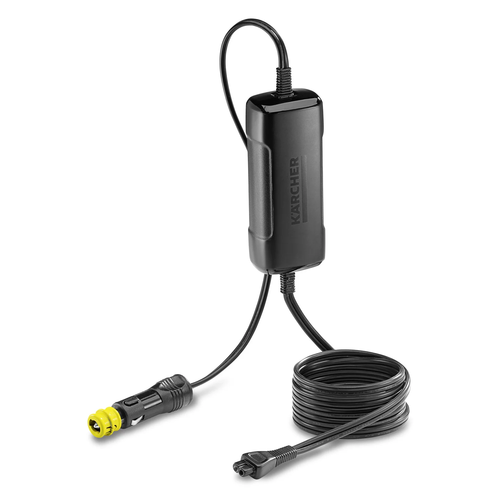 Kärcher Adapter mit Kabel und gelbem Anschluss, auf weißem Hintergrund.